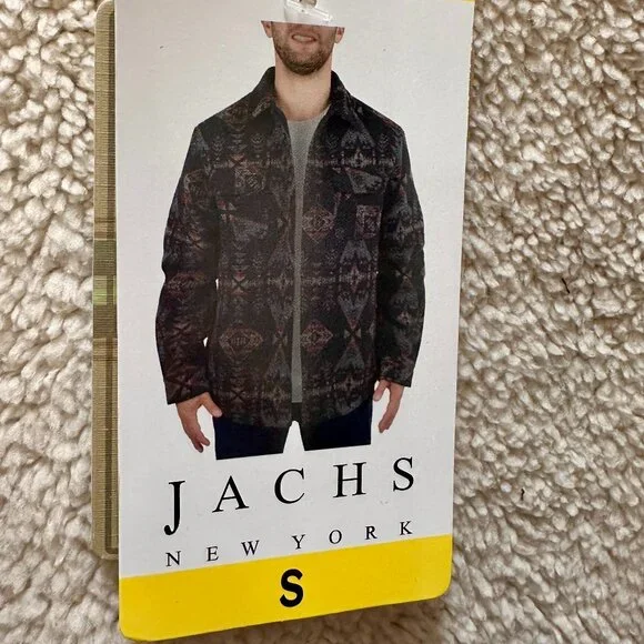 Jachs New York Wool Blend Jacket Men's Size S Sherpa Lined Aztec Southwestern